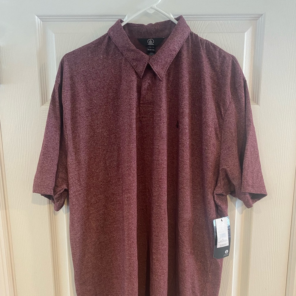 Volcom Burgundy Wrecker MT Polo Size XXL NWT